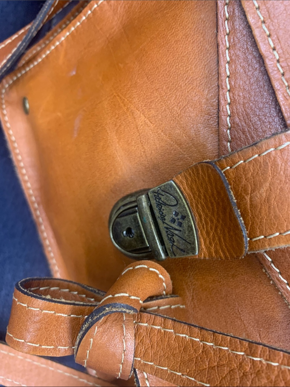 Patricia Nash Cognac/Tan Leather Crossbody Satchel - Picture 2 of 8